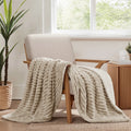 Warm Throw for Dorm Bed & Sofa – Beige – Great Gift for College Students