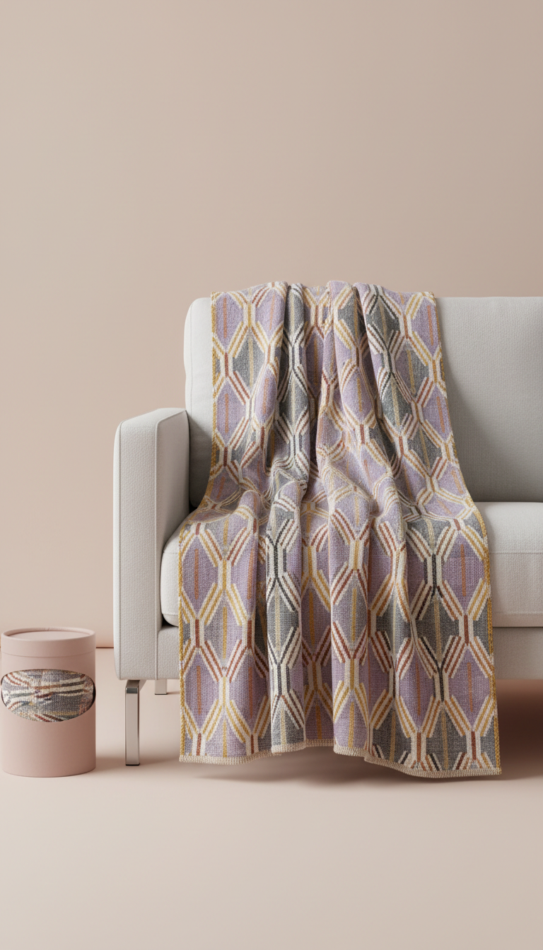 Golden Thread Diamond Throw