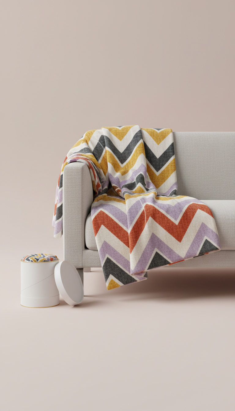 Ink Plum Chevron Throw