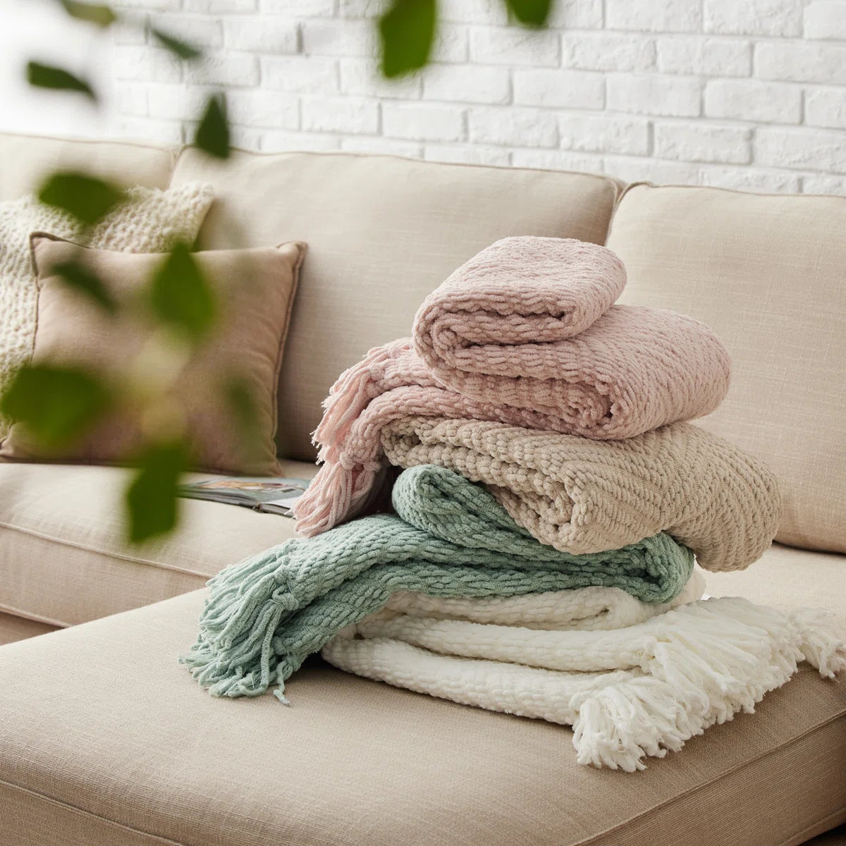 Cozy Winter Collection Bedsure Knit Woven Blanket