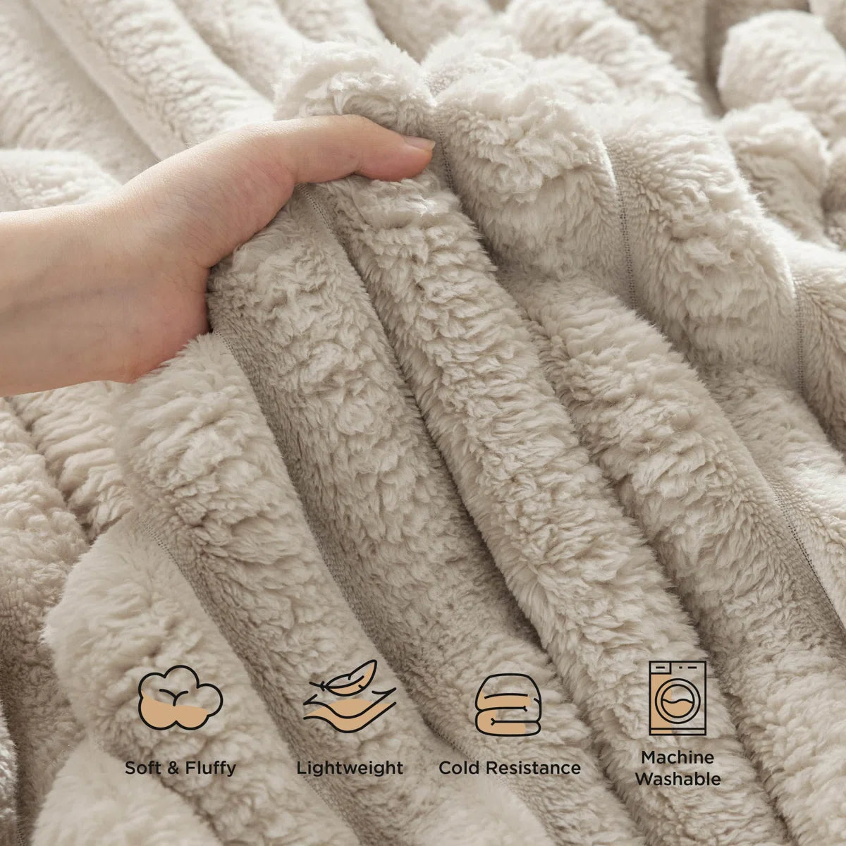 Bedsure Fleece Throw Blanket – Super Soft Cozy Throw for Dorm Bed & Couch – Natural (60x80) – Ideal Gift for College Students