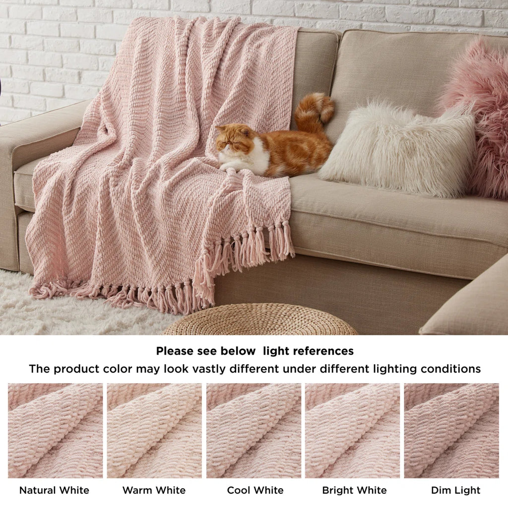 Cozy Winter Collection Bedsure Knit Woven Blanket