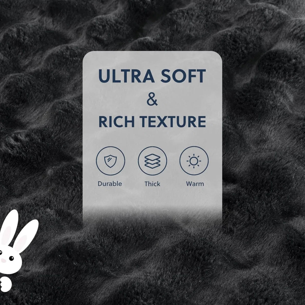 Cozy Warm Luxury Faux Fur Rabbit Throw Blanket, Knitted Soft Thick Furry Cute Plush Reversible Blanket for Sofa, Living Room, Bedroom - Suitable for Winter & Spring & Holiday Gift Ideas