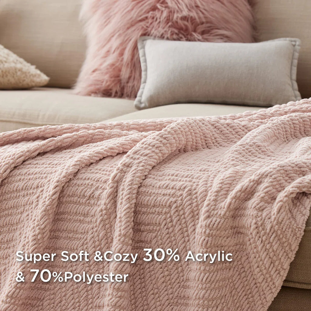 Cozy Winter Collection Bedsure Knit Woven Blanket