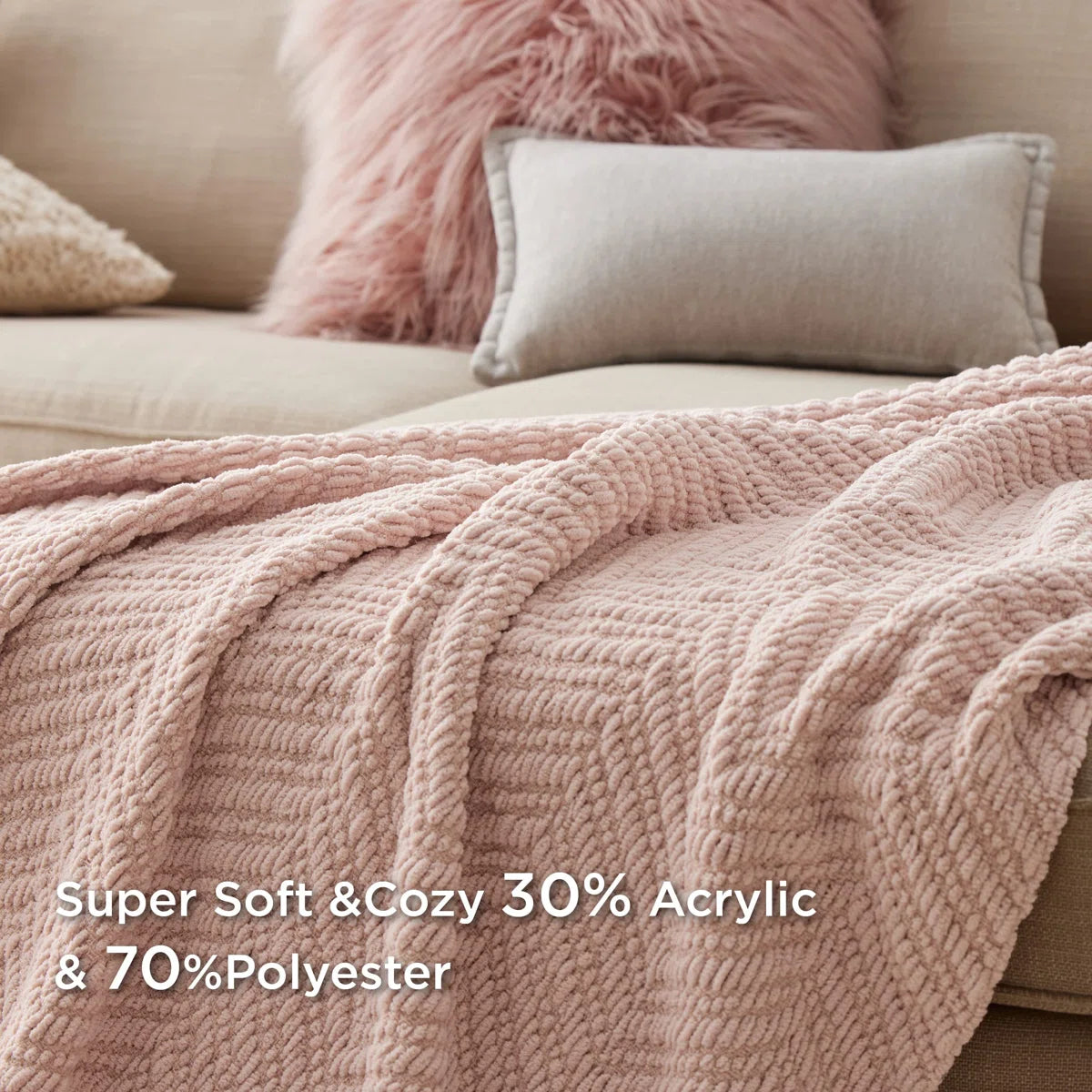 Cozy Winter Collection Bedsure Knit Woven Blanket